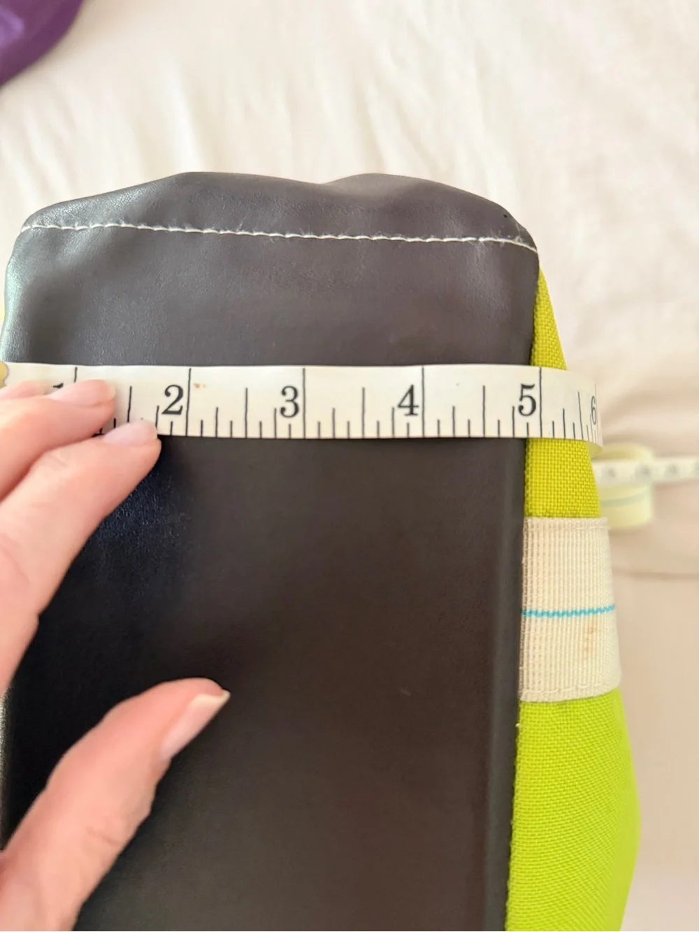 Canvas Tote Bag in Lime Green with Contrast Straps - from the Oprah Winfrey Show